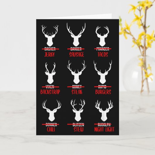 Funny Christmas Santa Reindeer List Pajamas For De カード (黄色い花)