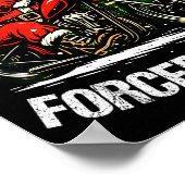 Funny Christmas Santa Riding Motorcycle Bike Biker ポスター (角)