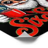 Funny Christmas Santa Says Six Seven 67 Coffee Mem ポスター (角)