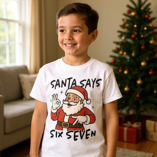 Funny Christmas Santa Says Six Seven 67 Kids Tシャツ