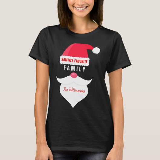 Funny Christmas Santas Favorite Family  Tシャツ (正面)