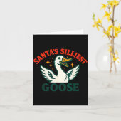 Funny Christmas Santas Silliest Goose Humor  カード (黄色い花)