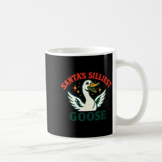Funny Christmas Santas Silliest Goose Humor  コーヒーマグカップ (右)