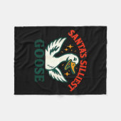 Funny Christmas Santas Silliest Goose Humor  フリースブランケット (正面(横))