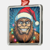 Funny Christmas Sasquatch Bigfoots メタルオーナメント (左)