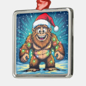 Funny Christmas Sasquatch Bigfoots メタルオーナメント (左)