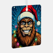 Funny Christmas Sasquatch Personalized メタルオーナメント (正面右)