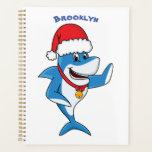 Funny Christmas shark cartoon illustration プランナー手帳<br><div class="desc">Celebrate Christmas with this funny shark ready for the holiday season! Drawn in fun cartoon style.</div>