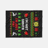 Funny Christmas Shirt. I'm Not Santa, I'm Just Fat フリースブランケット (正面(横))