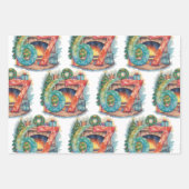 Funny Christmas Six Seven 67 Brainrot Meme 6 7 ラッピングペーパーシート (正面2)