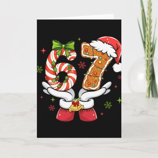 Funny Christmas Six Seven 6 7 Meme Gen Alpha Slang カード (正面)