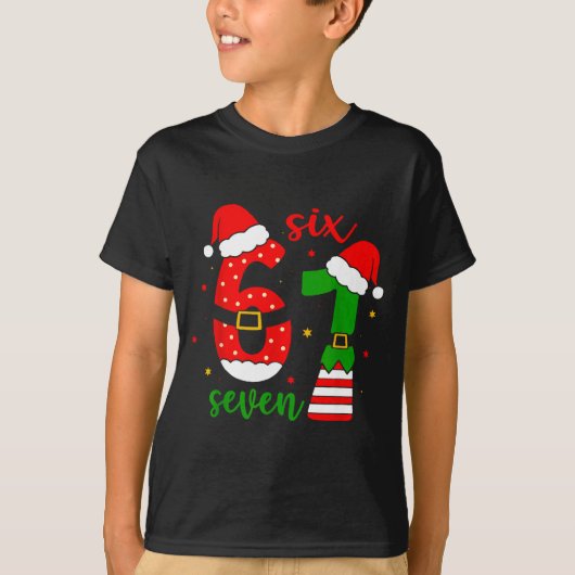 Funny Christmas Six Seven 6 7 Meme Gen Alpha Slang Tシャツ (正面)