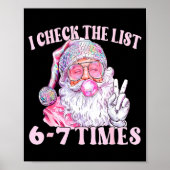 Funny Christmas Six Seven Meme Santa I Check List  ポスター (正面)
