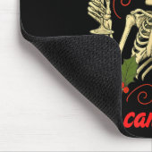 Funny Christmas Skeleton Champagne And Candy Canes マウスパッド (コーナー)