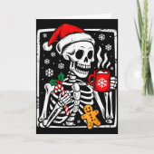 Funny Christmas Skeleton Hot Chocolate Xmas Men Wo カード (正面)