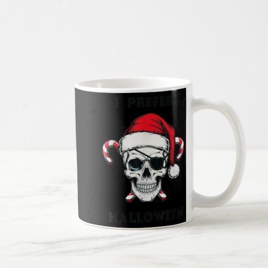 Funny Christmas Skeleton I Prefer Halloween  コーヒーマグカップ (右)