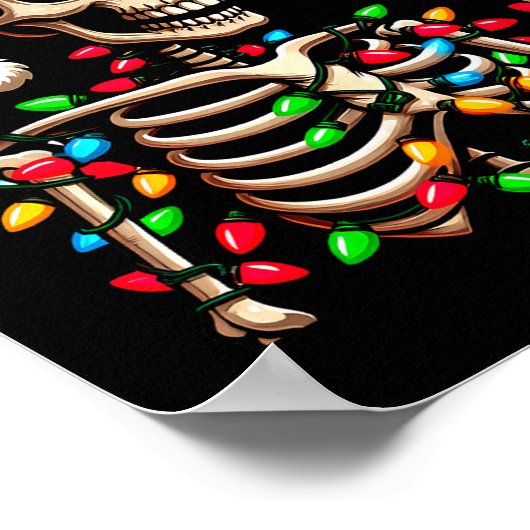Funny Christmas Skeleton Santa Hat Xmas Vibes For  ポスター (角)