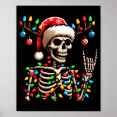 Funny Christmas Skeleton Santa Hat Xmas Vibes For  ポスター (正面)