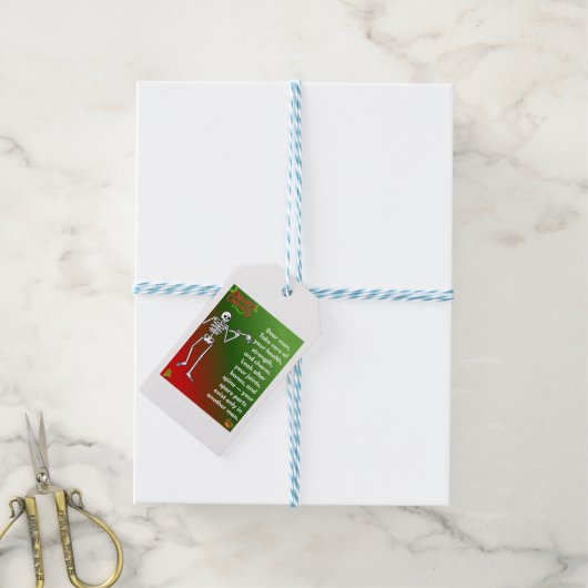 Funny Christmas Skeleton Wishes for man ギフトタグ (より糸付き)