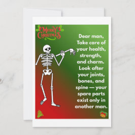 Funny Christmas Skeleton Wishes for man シーズンカード
