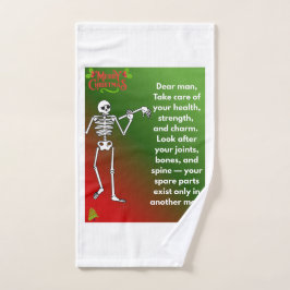 Funny Christmas Skeleton Wishes for man ハンドタオル