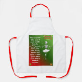 Funny Christmas Skeleton Wishes for woman エプロン (正面)
