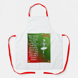 Funny Christmas Skeleton Wishes for woman  エプロン