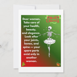 Funny Christmas Skeleton Wishes for woman シーズンカード