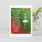 Funny Christmas Skeleton Wishes for woman シーズンカード (スタンド正面)