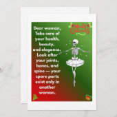 Funny Christmas Skeleton Wishes for woman シーズンカード (正面/裏面)