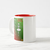 Funny Christmas Skeleton Wishes for woman Holiday  ツートーンマグカップ (正面左)