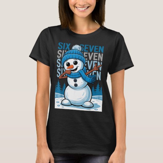 Funny Christmas Snowman Dabbing Xmas Dab Six Seven Tシャツ (正面)