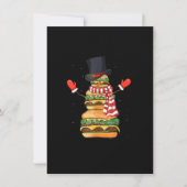 Funny Christmas Snowman Hamburger Xmas Cheeseburge 招待状 (正面)
