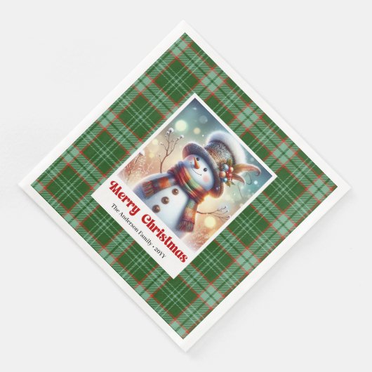Funny Christmas Snowman Napkins Printable Kids  (コーナー)