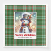 Funny Christmas Snowman Napkins Printable Kids  (正面)