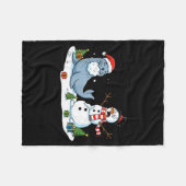 Funny Christmas Snowman Sea Lion Xmas Mens Womens  フリースブランケット (正面(横))