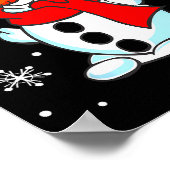 Funny Christmas Snowman Tee Cute Santa Men Women K ポスター (角)