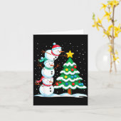 Funny Christmas Snowman Topper Tree Holiday Family カード (黄色い花)