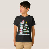Funny Christmas Snowman Topper Tree Holiday Family Tシャツ (正面フル)