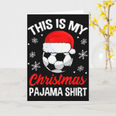 Funny Christmas Soccer Ball Pajama Pj Outfit Men W カード (黄色い花)