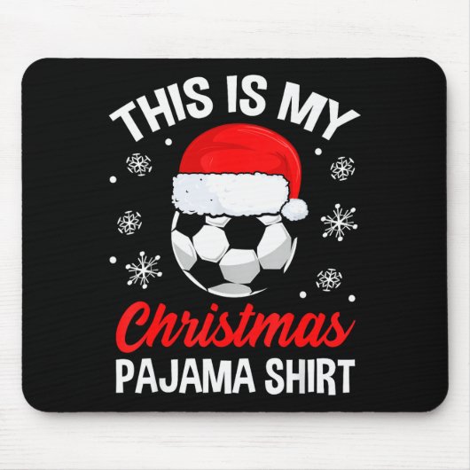 Funny Christmas Soccer Ball Pajama Pj Outfit Men W マウスパッド (正面)
