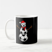 Funny Christmas Soccer Santa Snowman  コーヒーマグカップ (左)