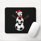 Funny Christmas Soccer Santa Snowman  マウスパッド (マウス)