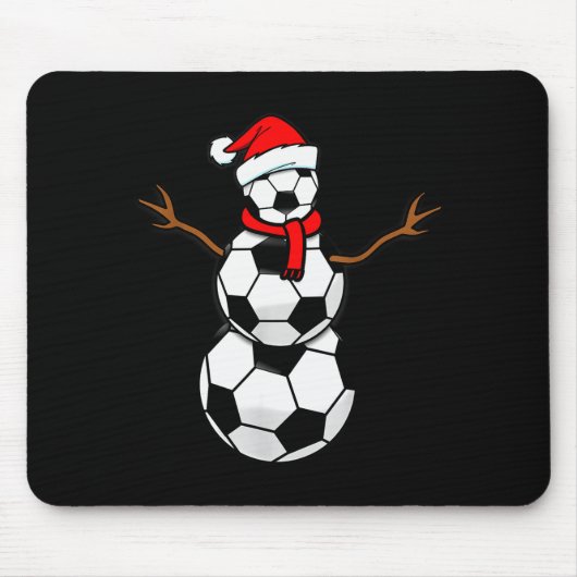 Funny Christmas Soccer Santa Snowman  マウスパッド (正面)