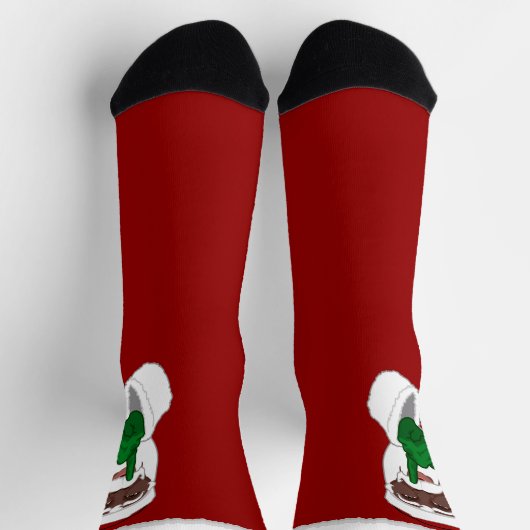 Funny Christmas Socks African Santa Socks Custom ソックス (上部)