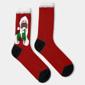 Funny Christmas Socks African Santa Socks Custom ソックス (右)