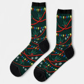 Funny Christmas Socks Christmas Socks Tree Custom ソックス (左)