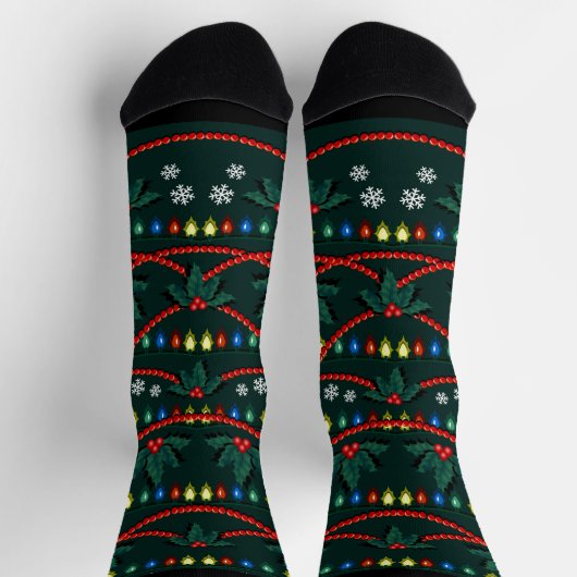 Funny Christmas Socks Christmas Socks Tree Custom ソックス (上部)