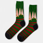 Funny Christmas Socks Festive Holiday Elf Socks ソックス (左)