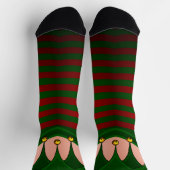 Funny Christmas Socks Festive Holiday Elf Socks ソックス (上部)
